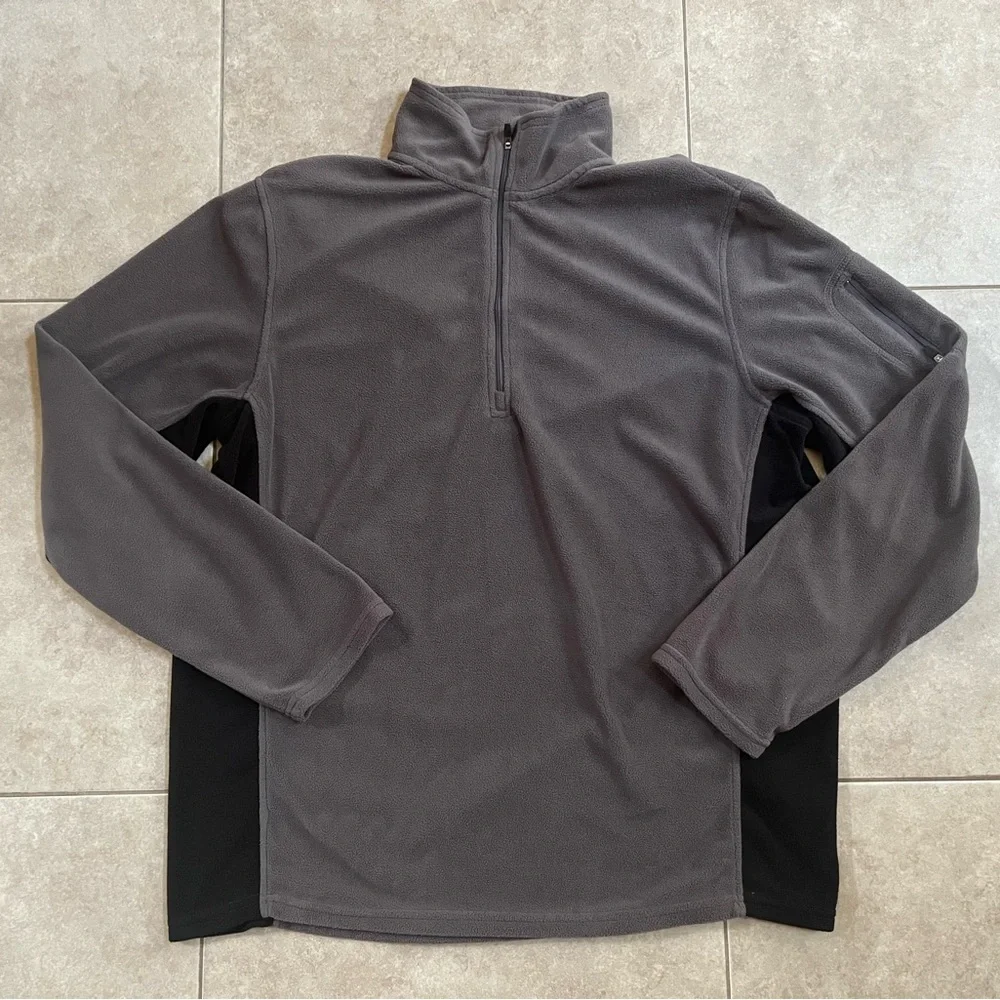Alpine design outdoor adventure gear men XL grey black 1/4 Zip fleece sweater